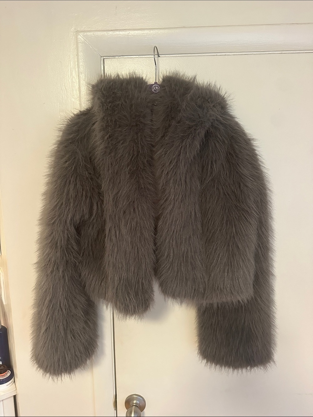 Target Wild Fable Hooded Faux Fur Cropped Coat XS